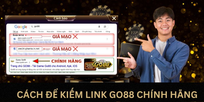 Cách nhận biết nhanh qua link vào GO88