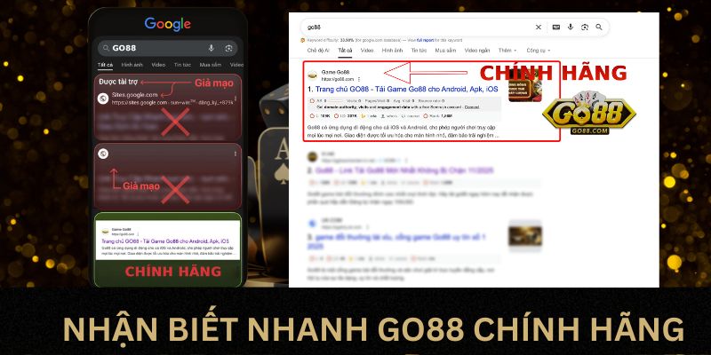 Nhận biết thật gỉa với trang chủ GO88